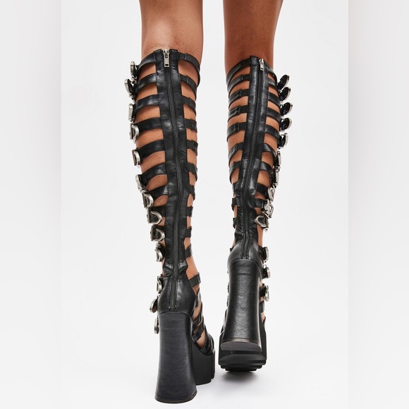 LAMODA Clairvoyant Knee-High Platform Boots – Black – NWT Size 10 - Picture 4 of 14